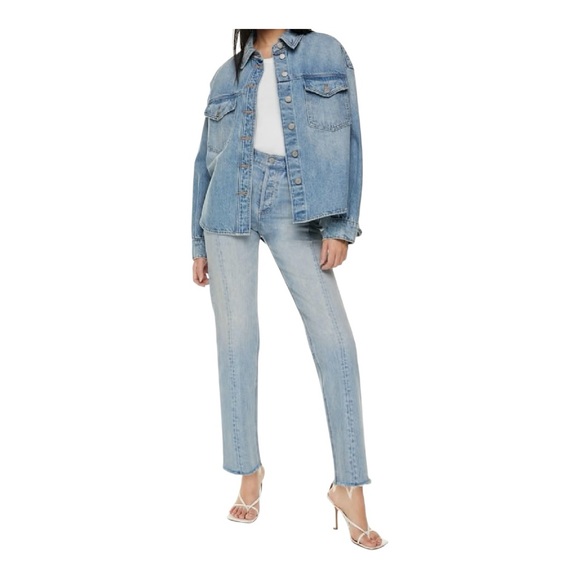 Aritzia Denim - Aritzia Denim Forum The Arlo High Rise Seam Straight Jean 27 Light Blue Indigo
